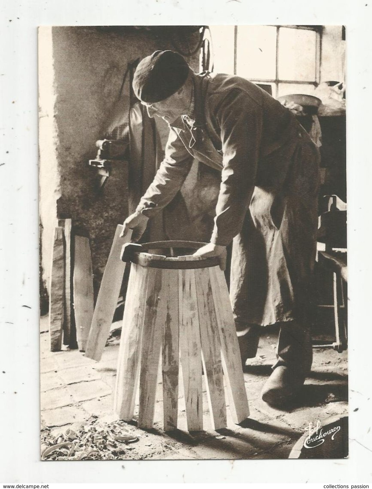 Reproduction D'une Cp, 1991 , Métier , Les Vieux Métiers , LE TONNELIER , LES VOSGES - Artisanat