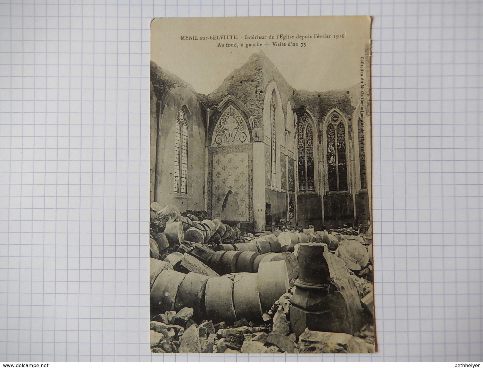 CPA - (88) - RARE - MENIL SUR BELVITTE - INTERIEUR DE L'EGLISE DEPUIS FEVRIER 1916 - R10351 - Other & Unclassified