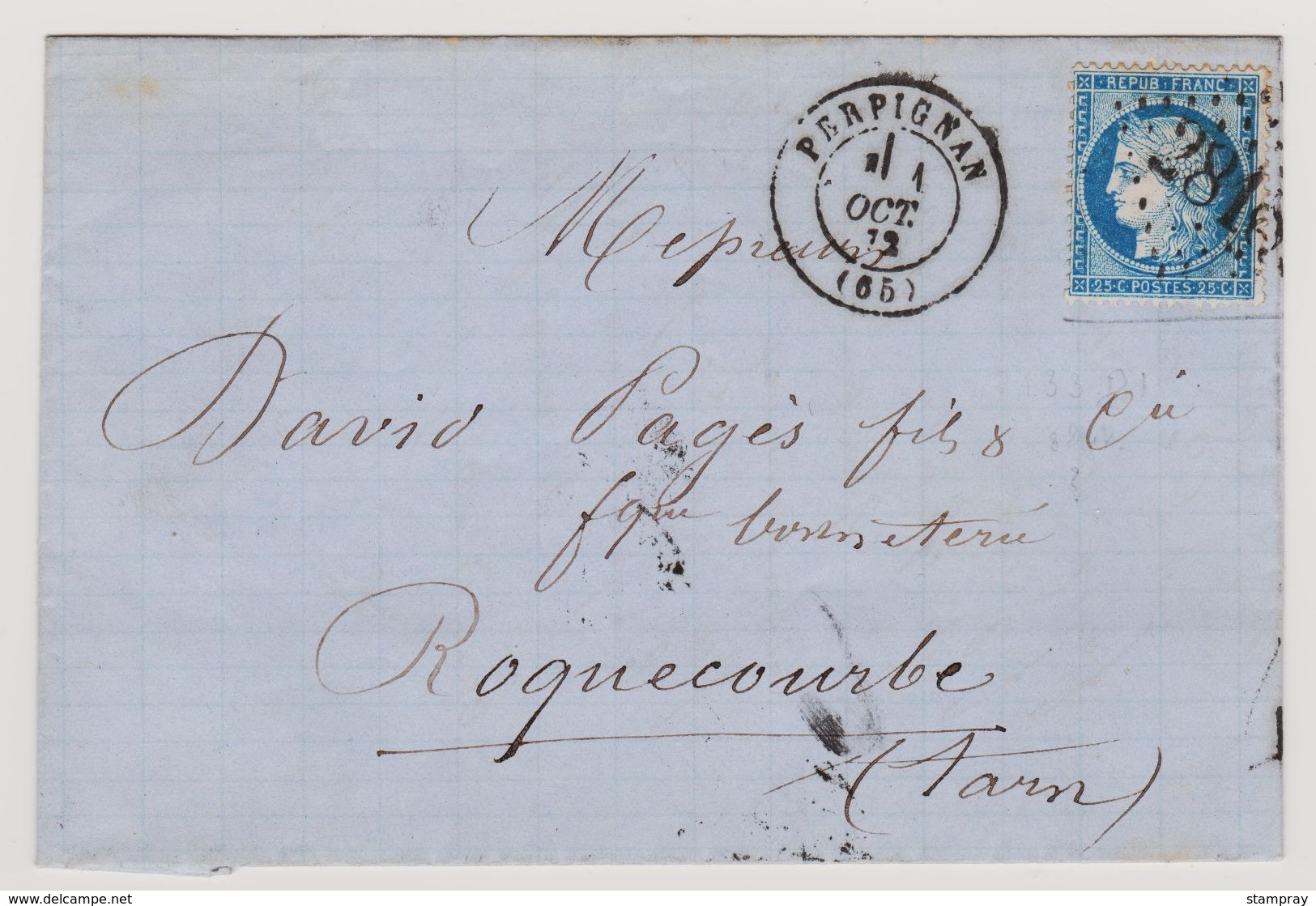 Cérès N° 60 A N° 133 D1 2éme état GC 2818 Sur Lettre 2 Scans - 1871-1875 Ceres