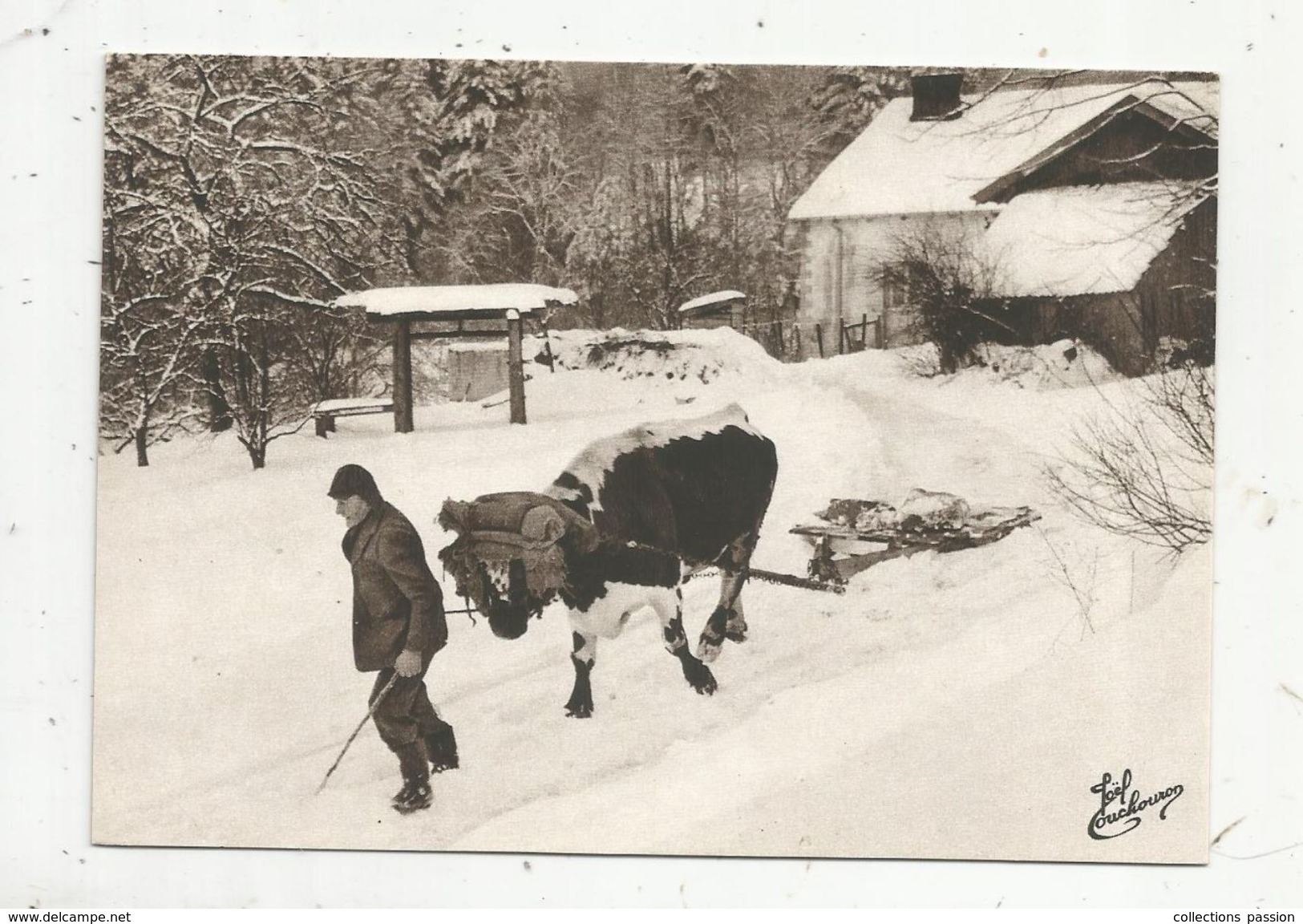 Reproduction D'une Cp, 1991 , Métier , Les Vieux Métiers , LE CHASSE NEIGE , LES VOSGES - Altri & Non Classificati