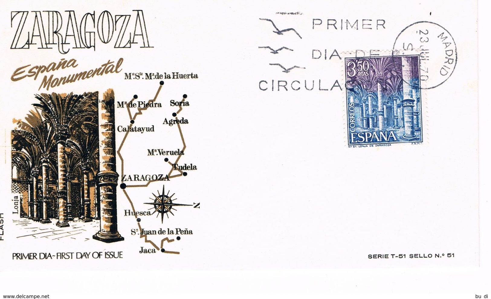 Spanien FDC 1876 Die Börse (Lonja) In Saragossa / Zaragoza - Architektur - FDC