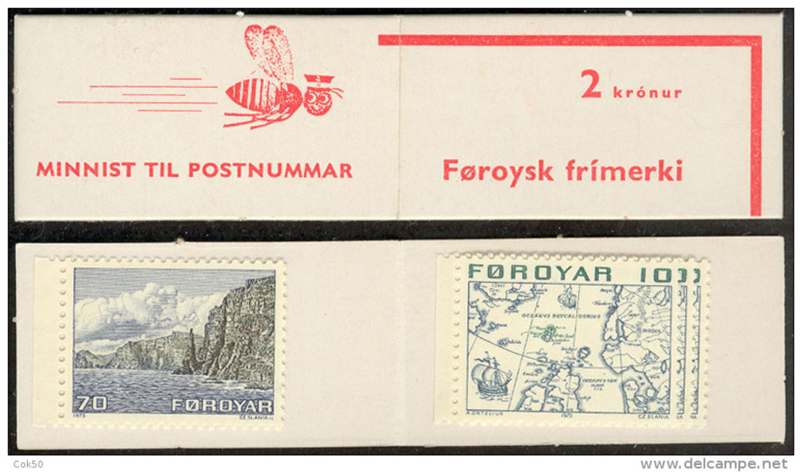 FAROE ISLANDS 1975 - Automat Booklet MNH, Stamps Mounted In LEFT Margin. - Färöer Inseln