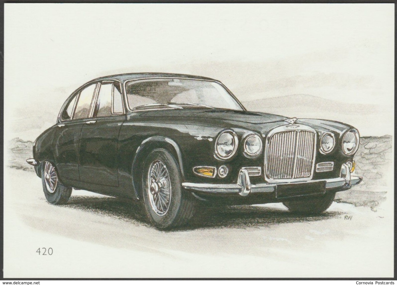 Jaguar 420 Saloon - Golden Era Postcard - Passenger Cars