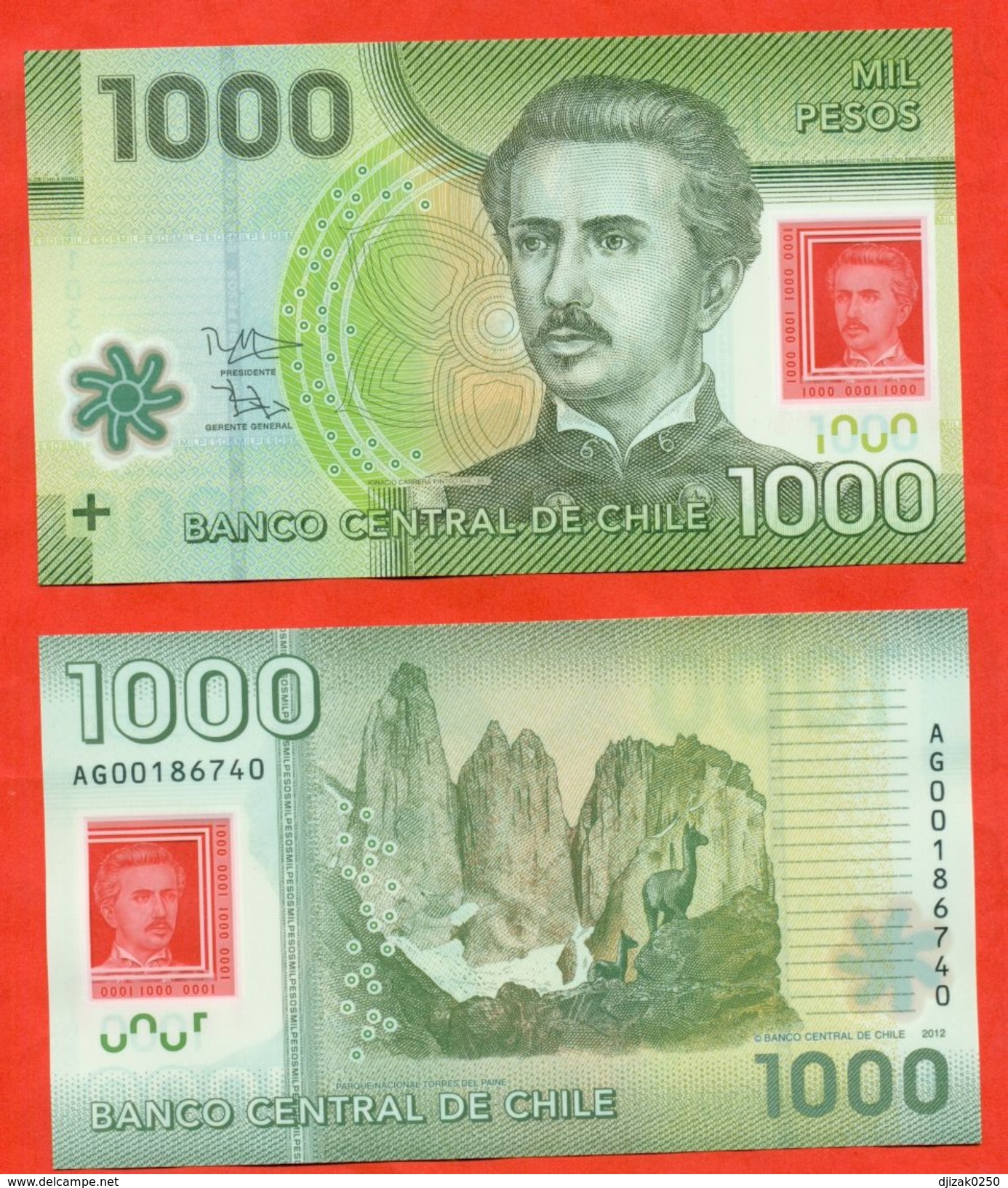 Chile 2012.Banknote 1000 Pesos 2012. Plastic. UNC. - Chili