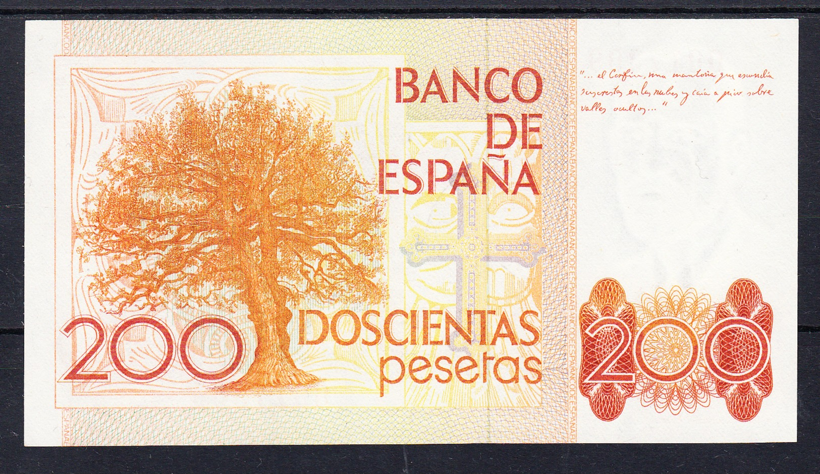 ESPAÑA 1980.  200  PESETAS. LEOPOLDO ALAS CLARIN  SIN SERIE SIN CIRCULAR  B1151 - [ 4] 1975-… : Juan Carlos I