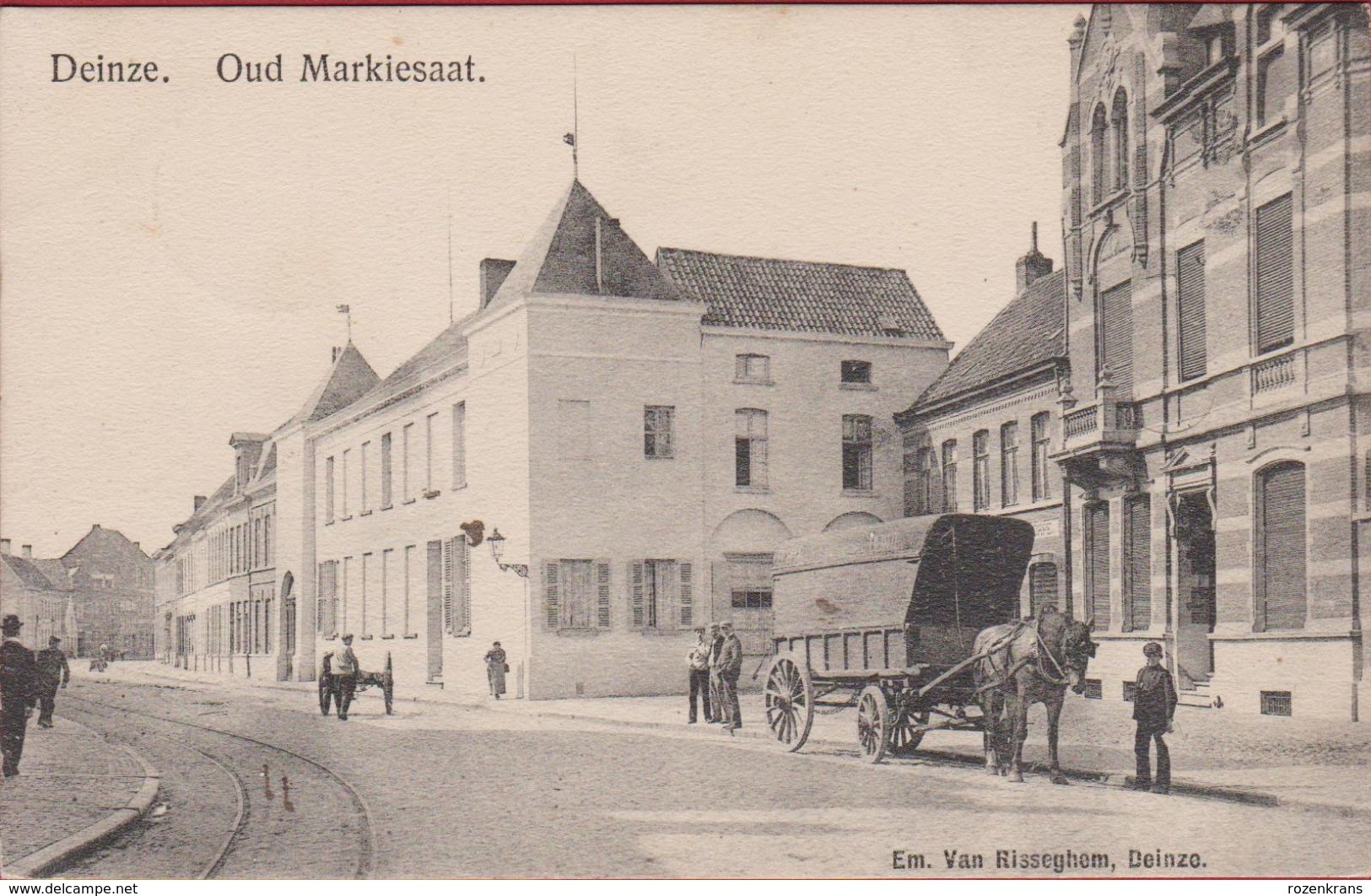 Deinze Oud Markiesaat Geanimeerd ZELDZAAM (kleine Vlekjes) Paardenkar 1908 - Deinze