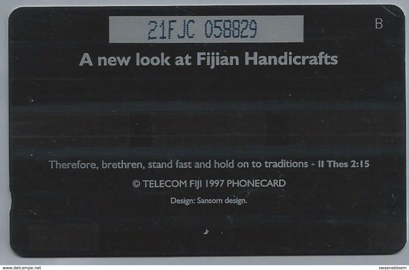 FJ.- Telecom Fiji. A New Look At Fijian Handicrafts. 1997. - 21FJC - - Fidji