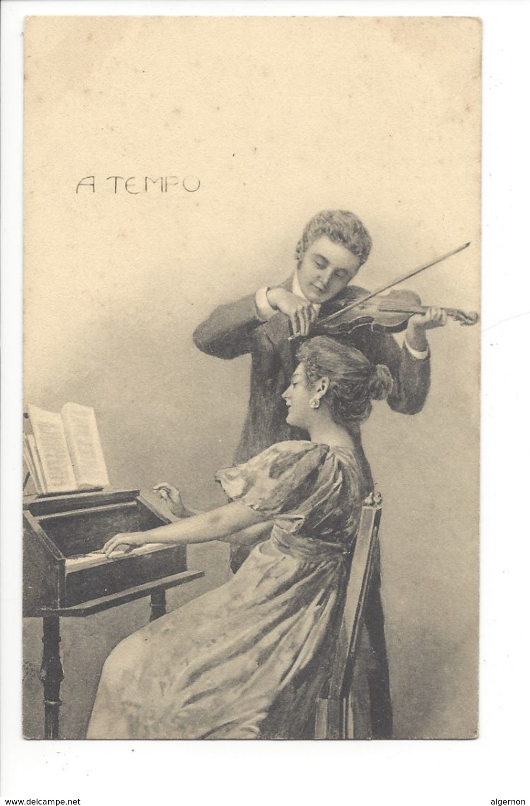 18926-  A Tempo Violoniste Et Femme Au Piano B.K.W.I. 657/1 - Musique Et Musiciens
