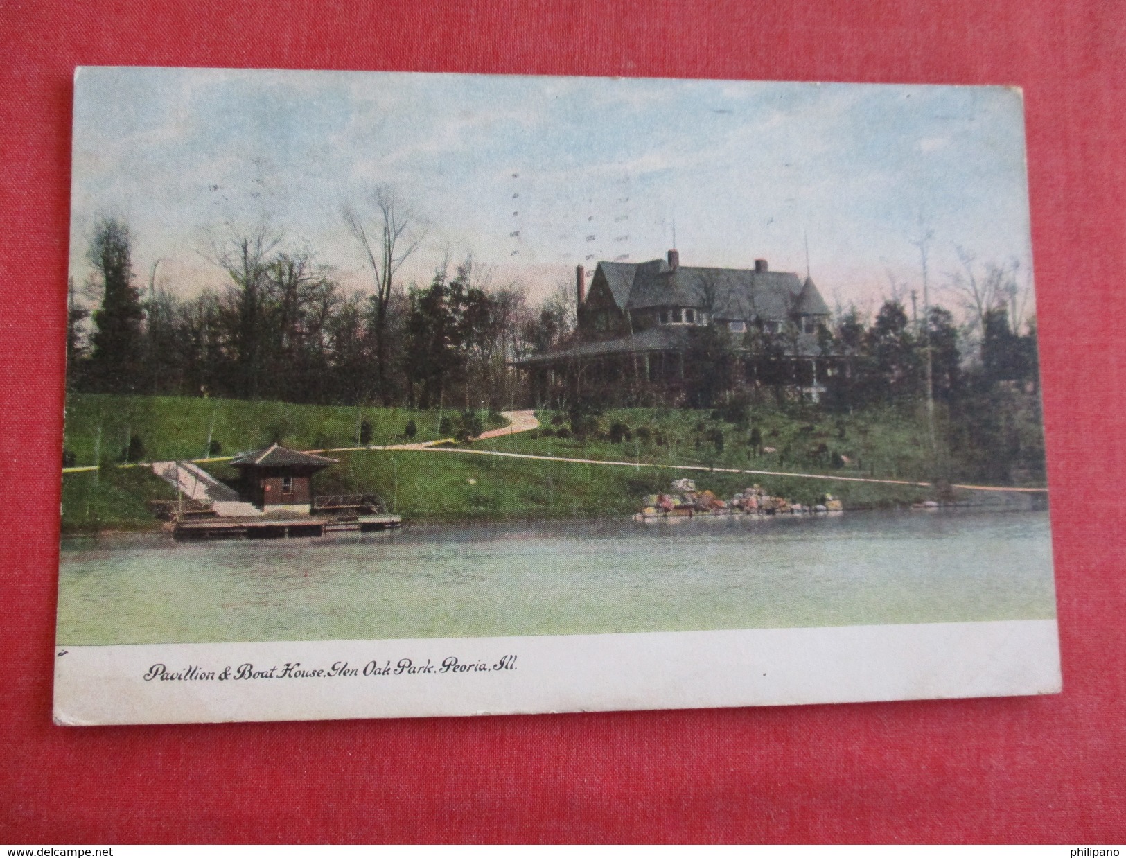 Pavilion & Boat House Glen Oak Park Illinois > Peoria. Ref 2782 - Peoria