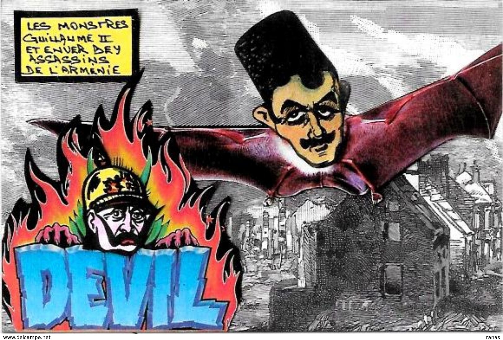 CPM Arménie Génocide Arménien Turquie Turkey Satirique Caricature Non Circulé Kaiser  Enver Pacha - Armenien