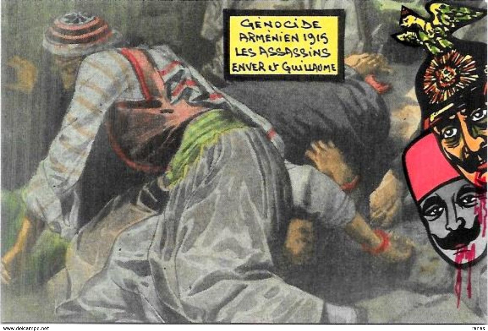 CPM Arménie Génocide Arménien Turquie Turkey Satirique Caricature Non Circulé Kaiser  Enver Pacha - Arménie