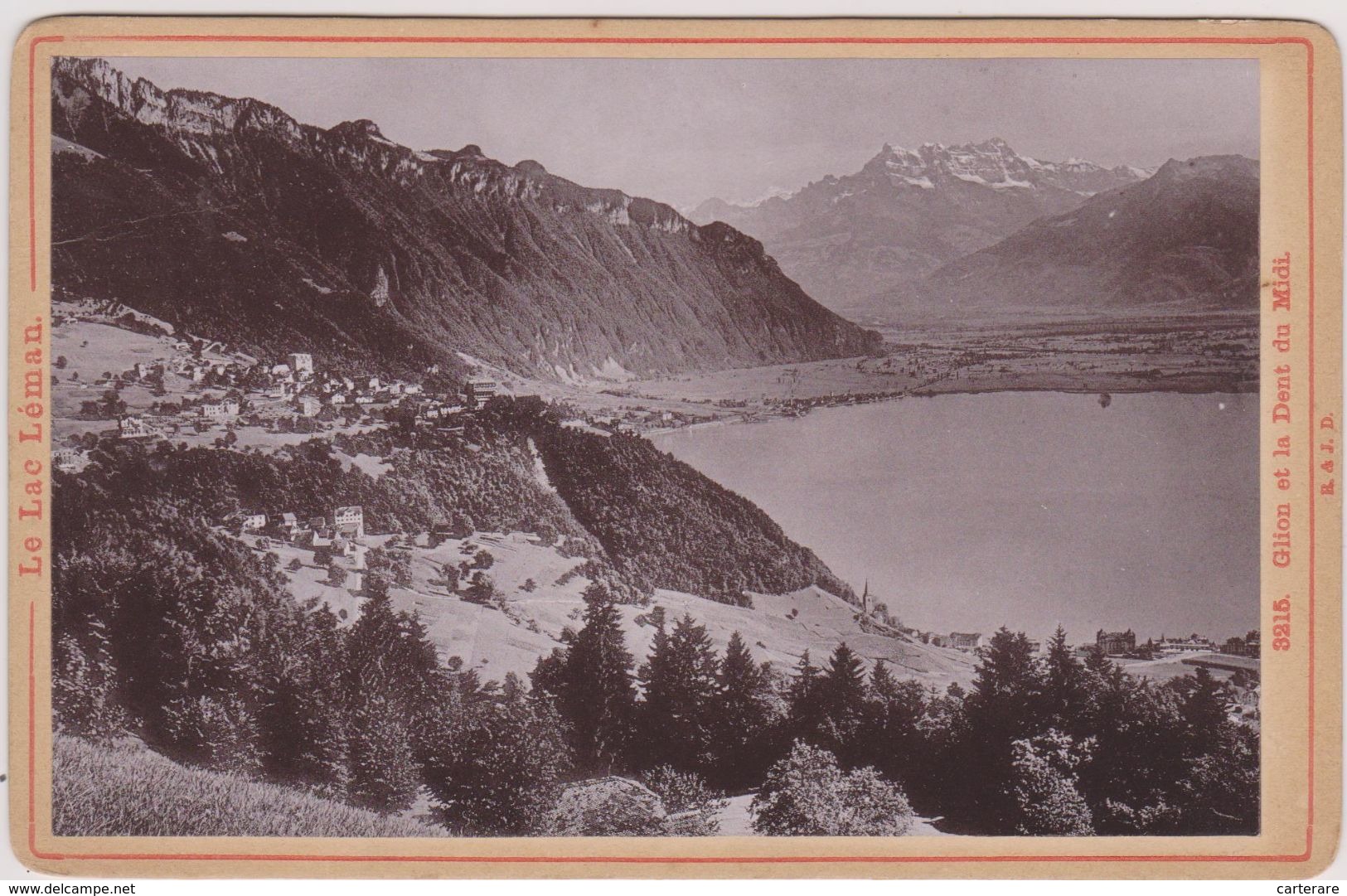 PHOTO,PHOTOGRAPHIE ,suisse,switzerland,vaud,montreux,glion Et La Dent Du Midi,caux,lac Léman,1892 - Places