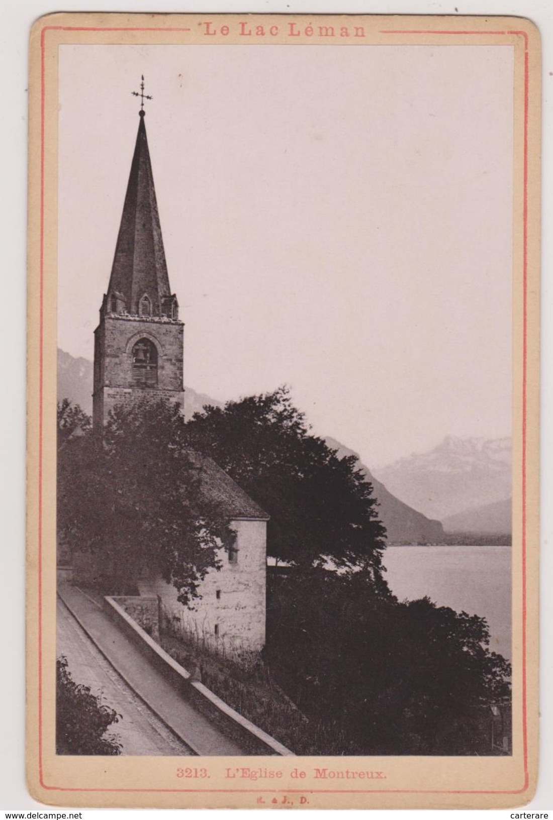 PHOTO ANCIENNE 1892 ,PHOTOGRAPHIE,suisse,switzerland,l'église De MONTREUX,ROUTE - Places