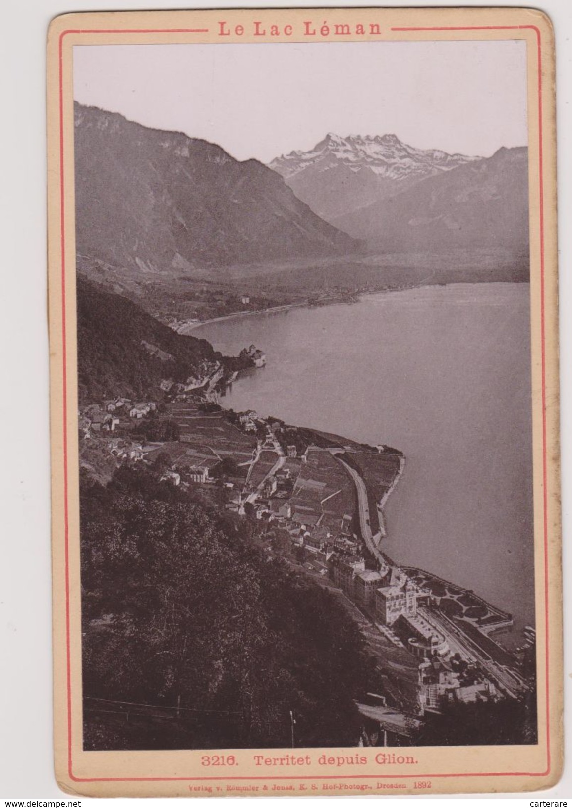 PHOTO,PHOTOGRAPHIE,suisse,switzerland,vaud,montreux, TERRITET Depuis GLION,vue Aérienne 1892 - Places