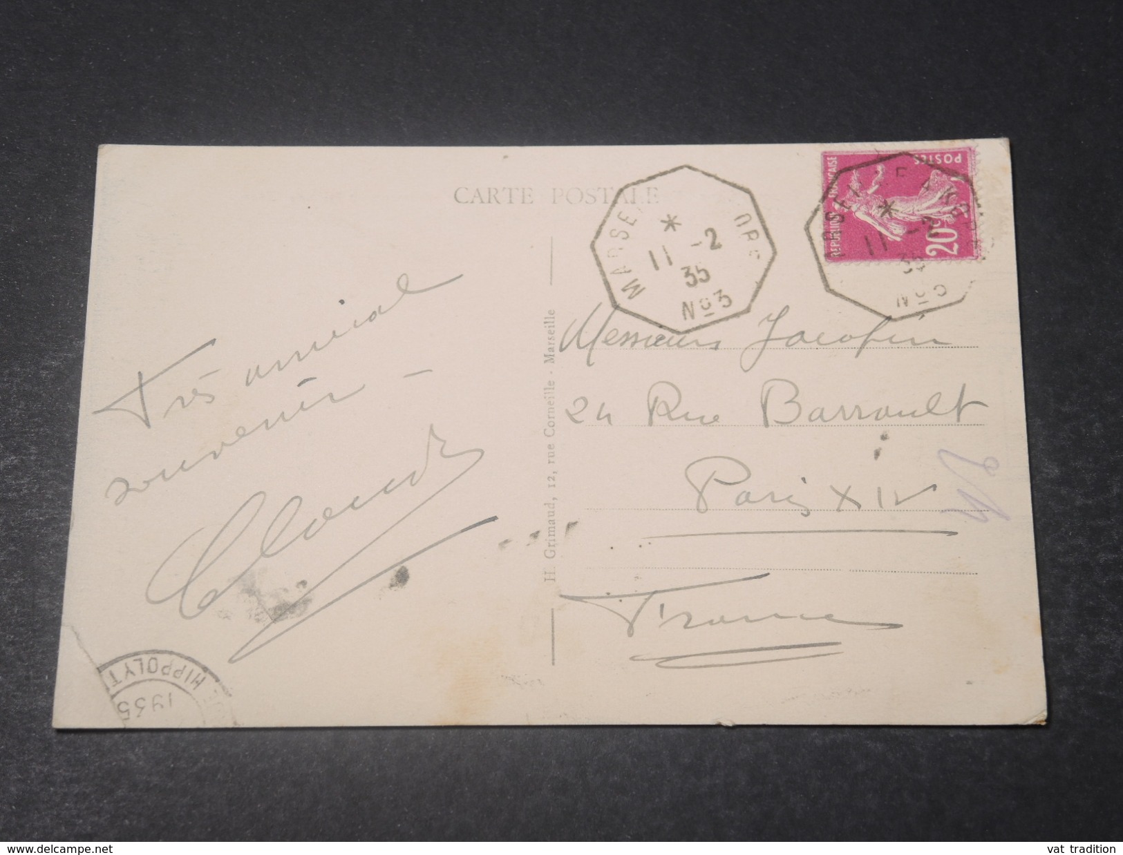 FRANCE - Oblitération De Ligne De Bateau Sur Carte Postale De Colombo Pour Paris En 1935 - L 11035 - Poste Maritime