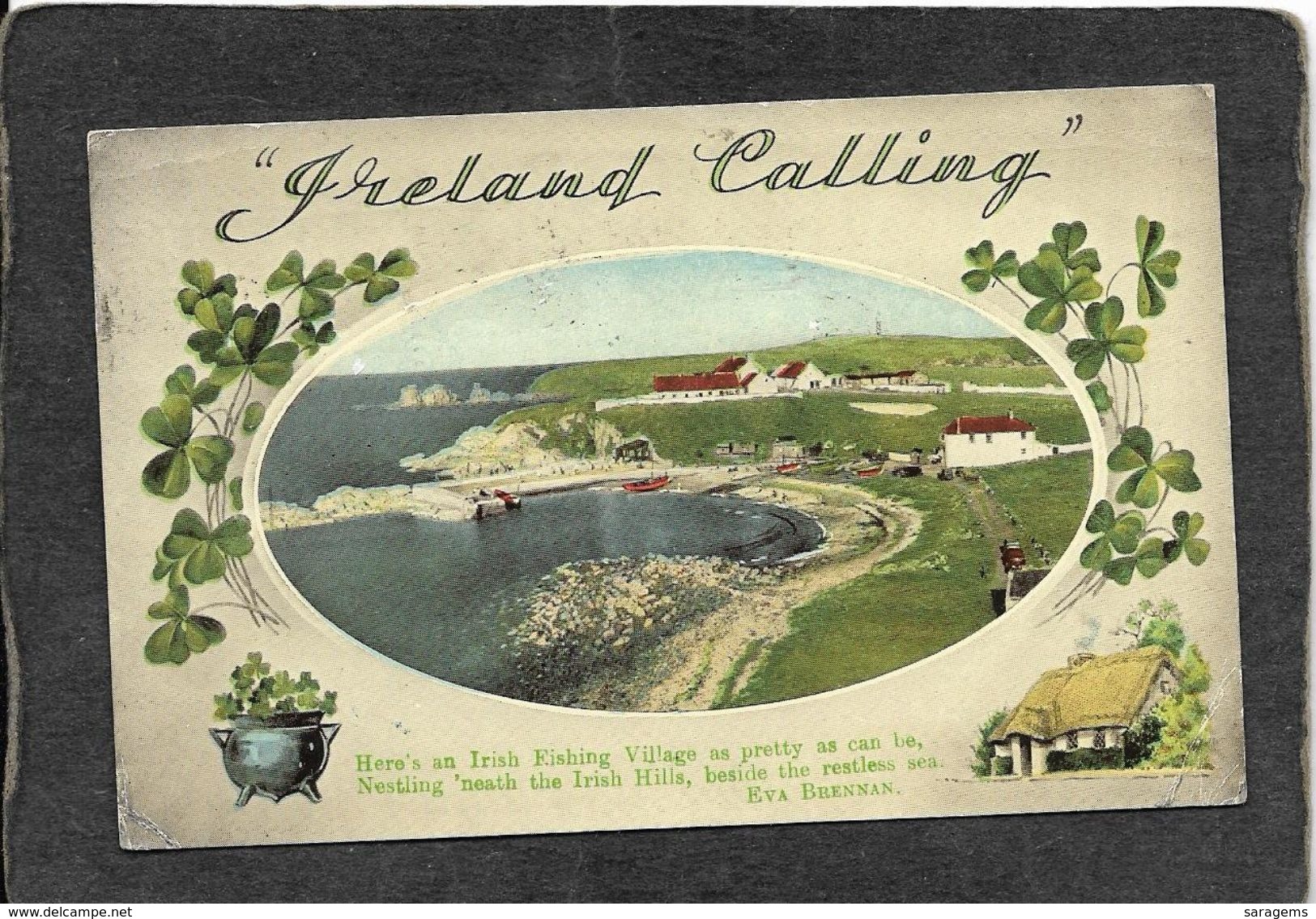 Ireland-"Ireland Calling"Irish Fishing Village 1953 - Antique Postcard - Autres & Non Classés