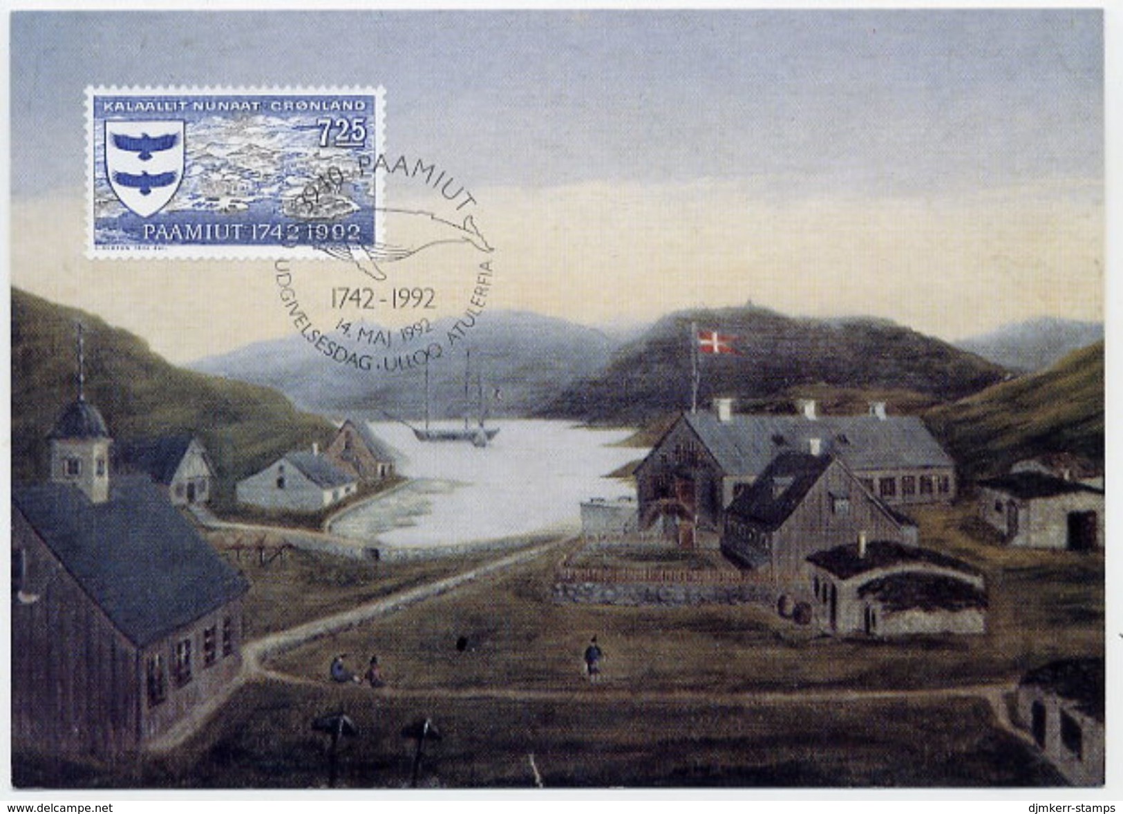 GREENLAND 1992 250th Anniversary Of Paamiut On Maximum Card.  Michel 225 - Cartes-Maximum (CM)