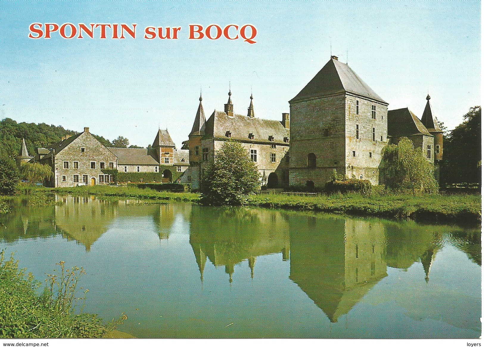 SPONTIN Sur Bocq. Château Féodal. Vue D'ensemble Côté Ouest.  (scan Verso) - Yvoir