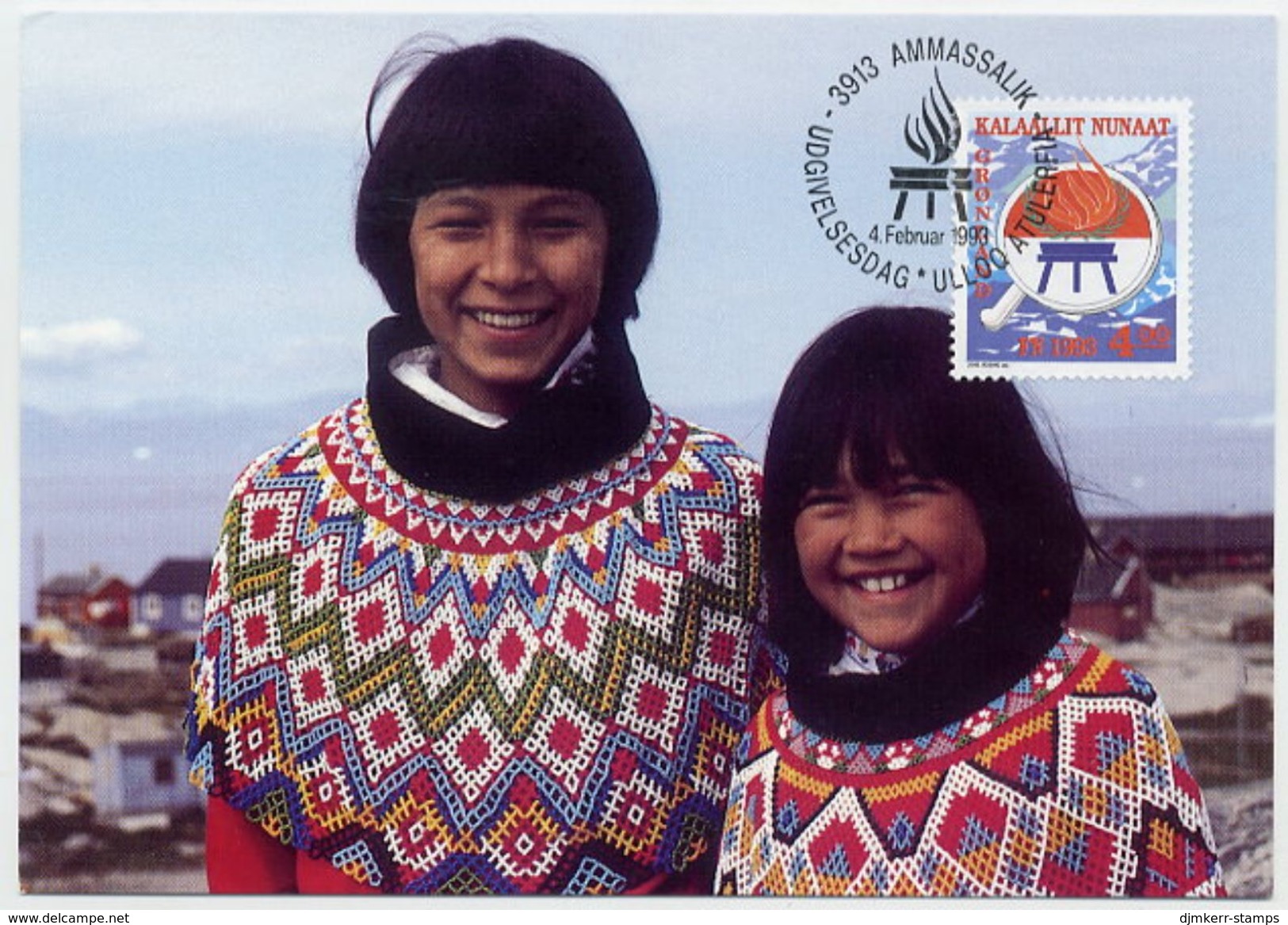 GREENLAND 1993 Year Of Indigenous Peoples On Maximum Card.  Michel 230 - Maximum Cards