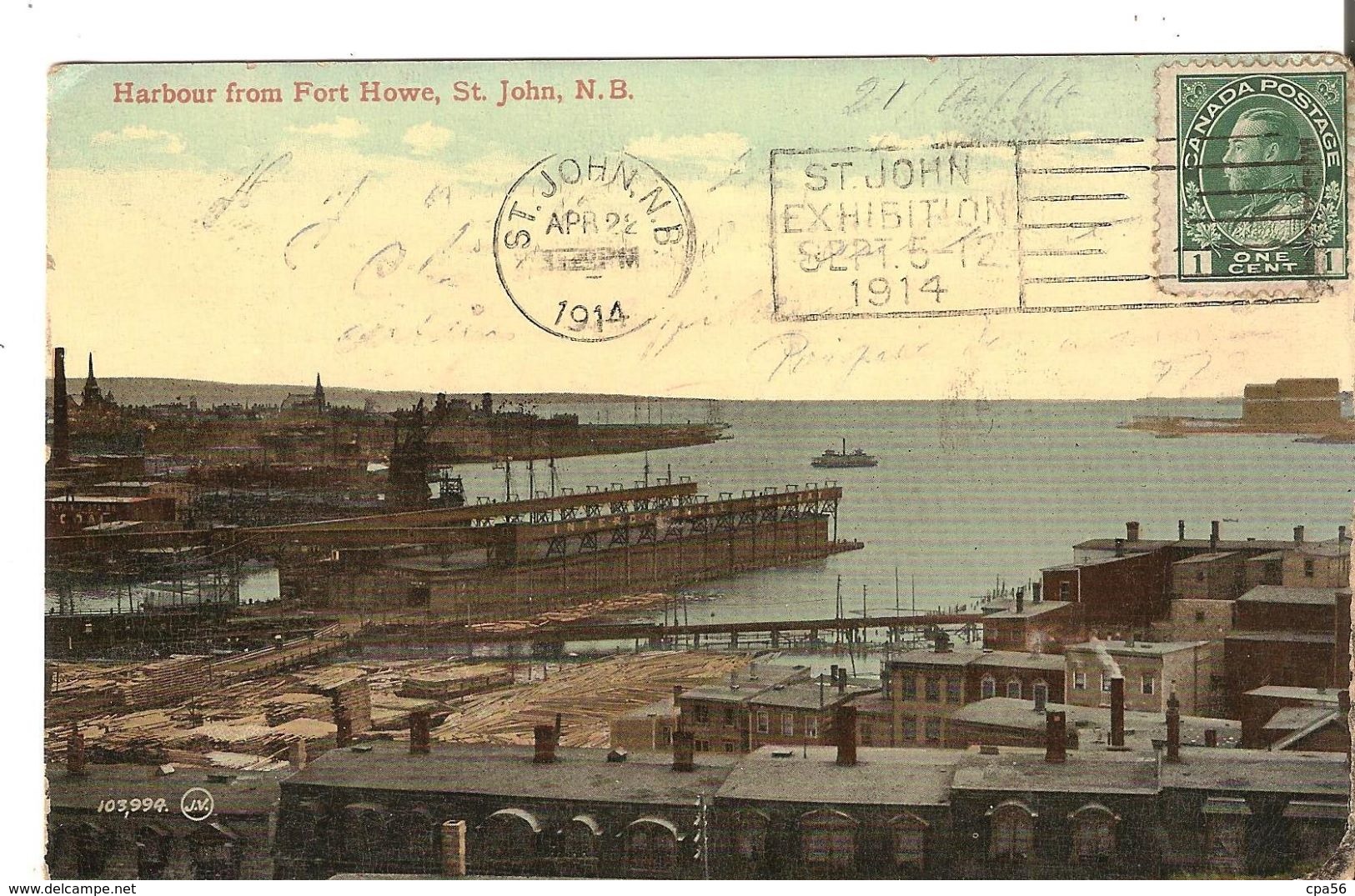 HARBOUR From FORT HOWE - SAINT-JOHN - Old  Postcard - St. John