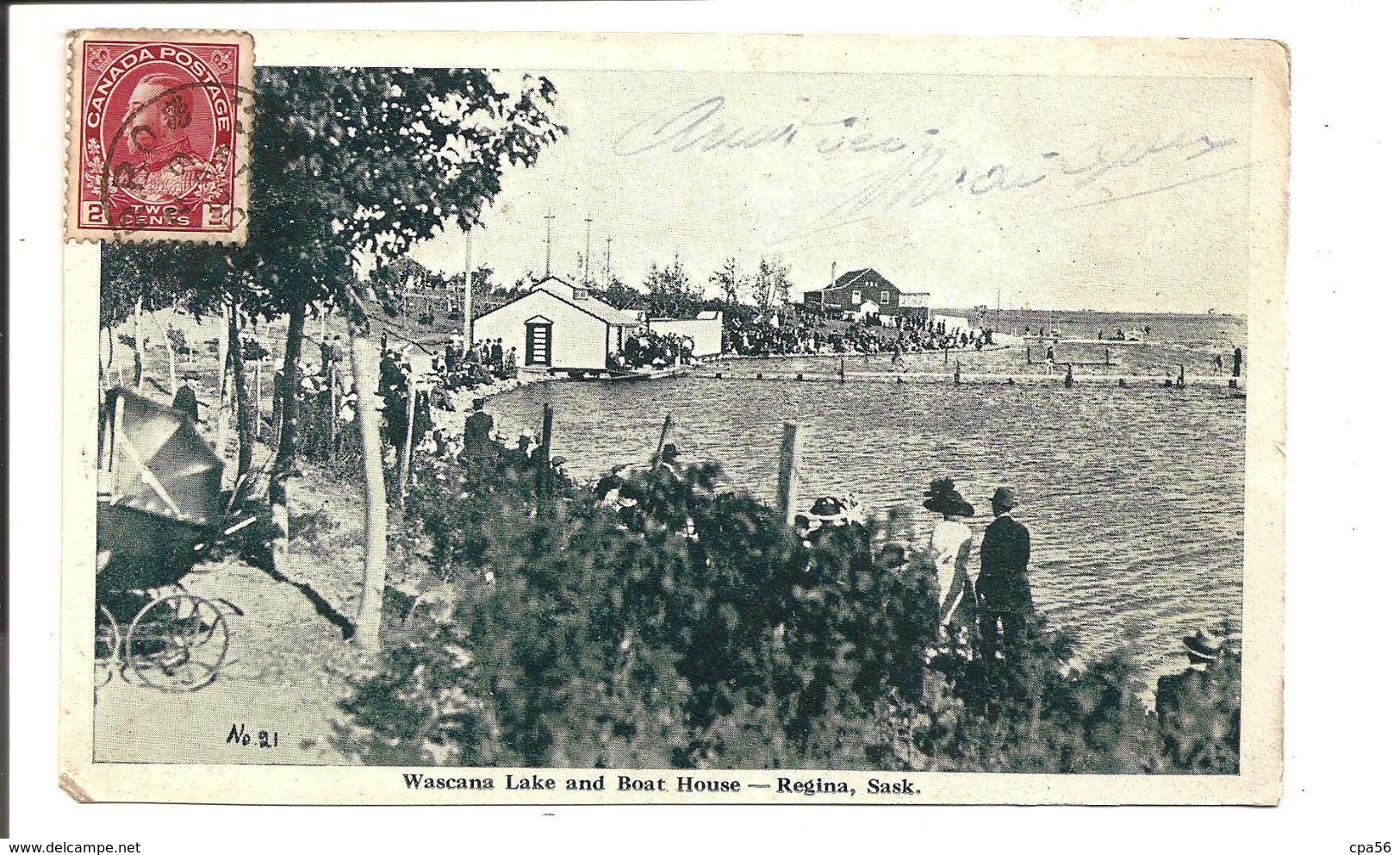 Boat House Wascana Lake Regina - Old  Postcard - Regina
