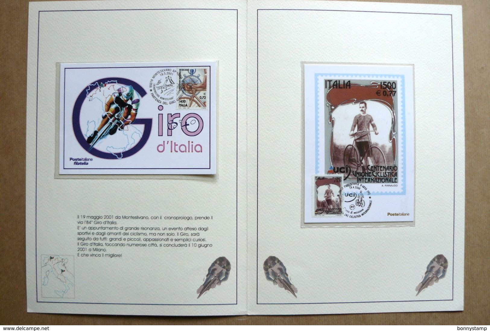 Repubblica Italiana, 2001 - Giro D'Italia E Centenario U.C.I.. - Folder