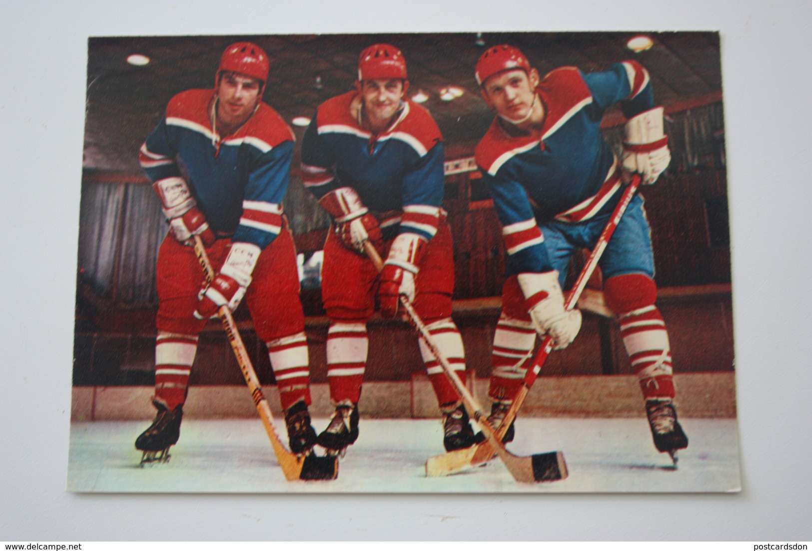 1974 Old USSR Postcard - SOVIET TEAM World And Europe Hockey Champions In 1973  - Kharlamov, Mikhailov And Petrov - Sport Invernali