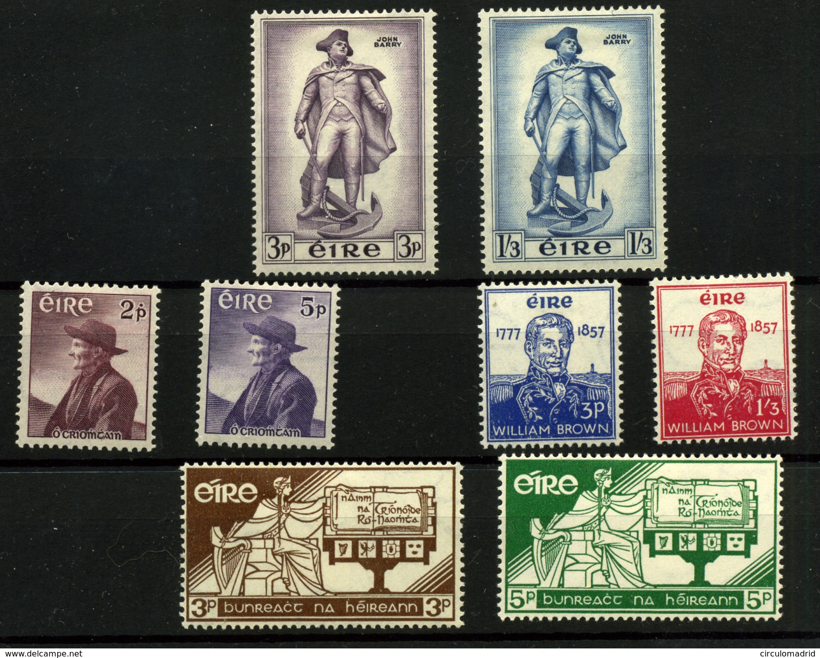 Irlanda Nº 126/7, 130/3 Y 140/1. Años 1956-58 - Unused Stamps