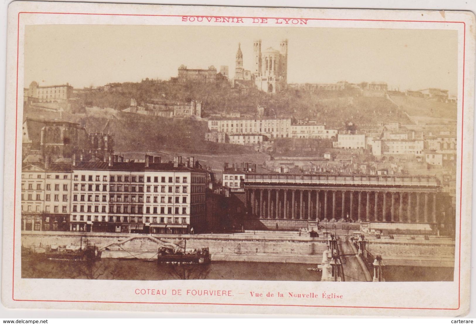 PHOTO ANCIENNE,1880,69,RHONE,LYON,FOURVIERE,EGLISE,PONT - Places