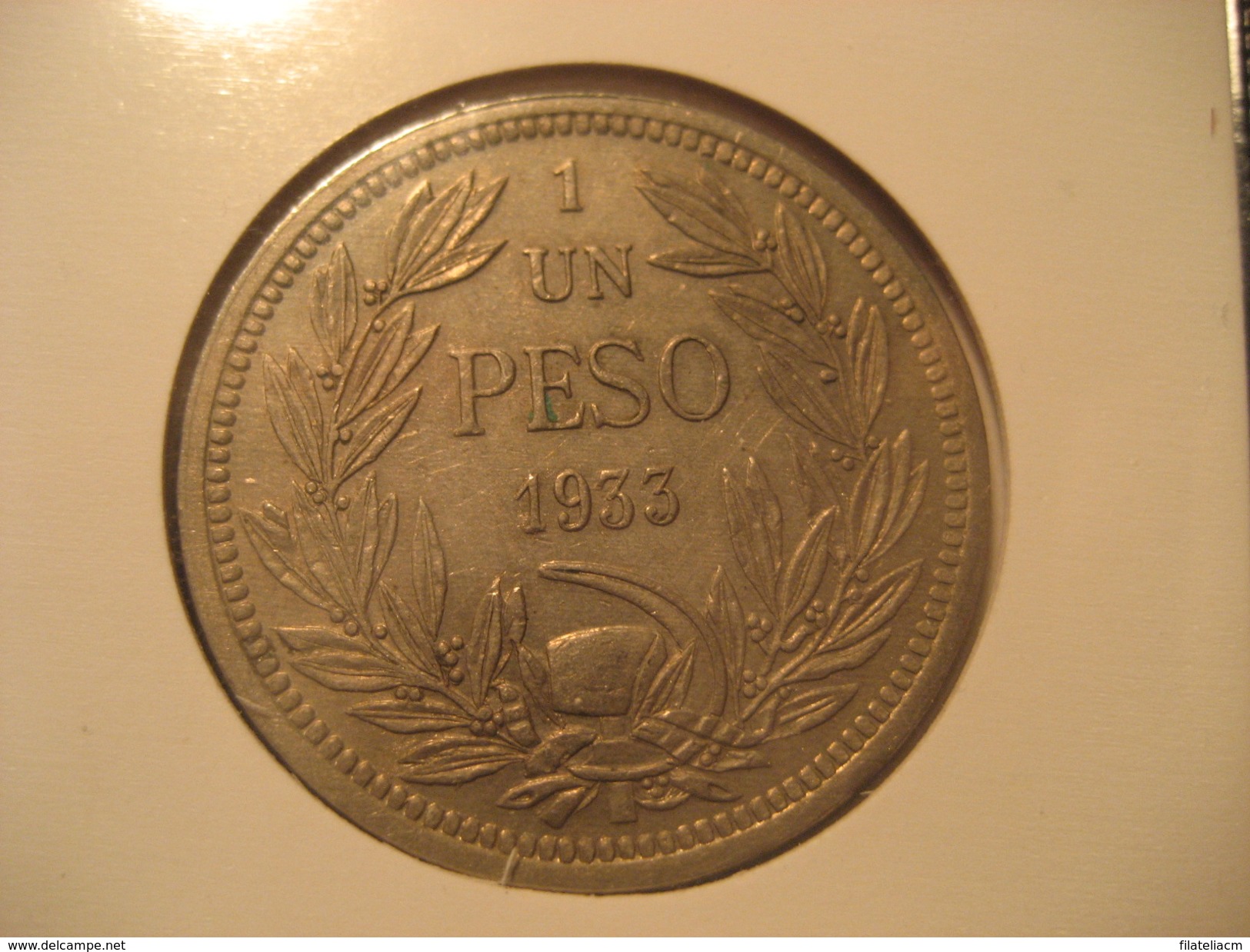 1 Peso 1933 Condor CHILE Coin - Chili