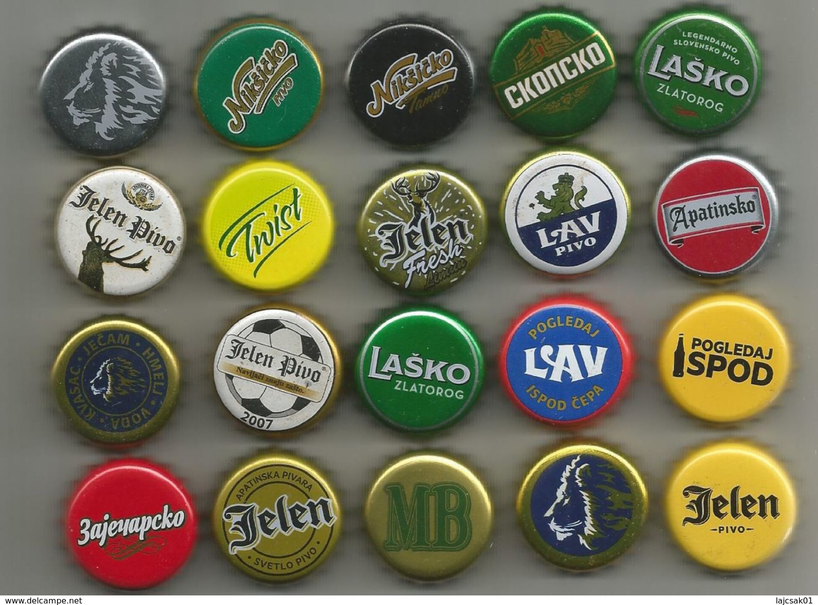 20 Different Beer Caps - Cerveza