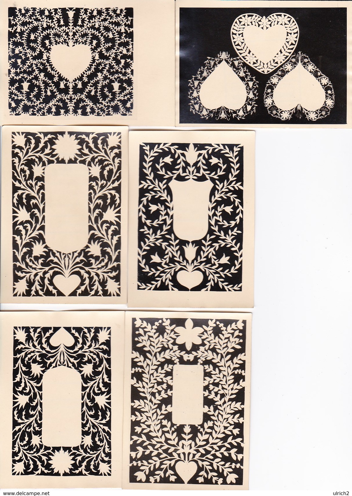6 Fotos Von Scherenschnittmustern - 7*10cm - 1948 (32405) - Silhouette - Scissor-type