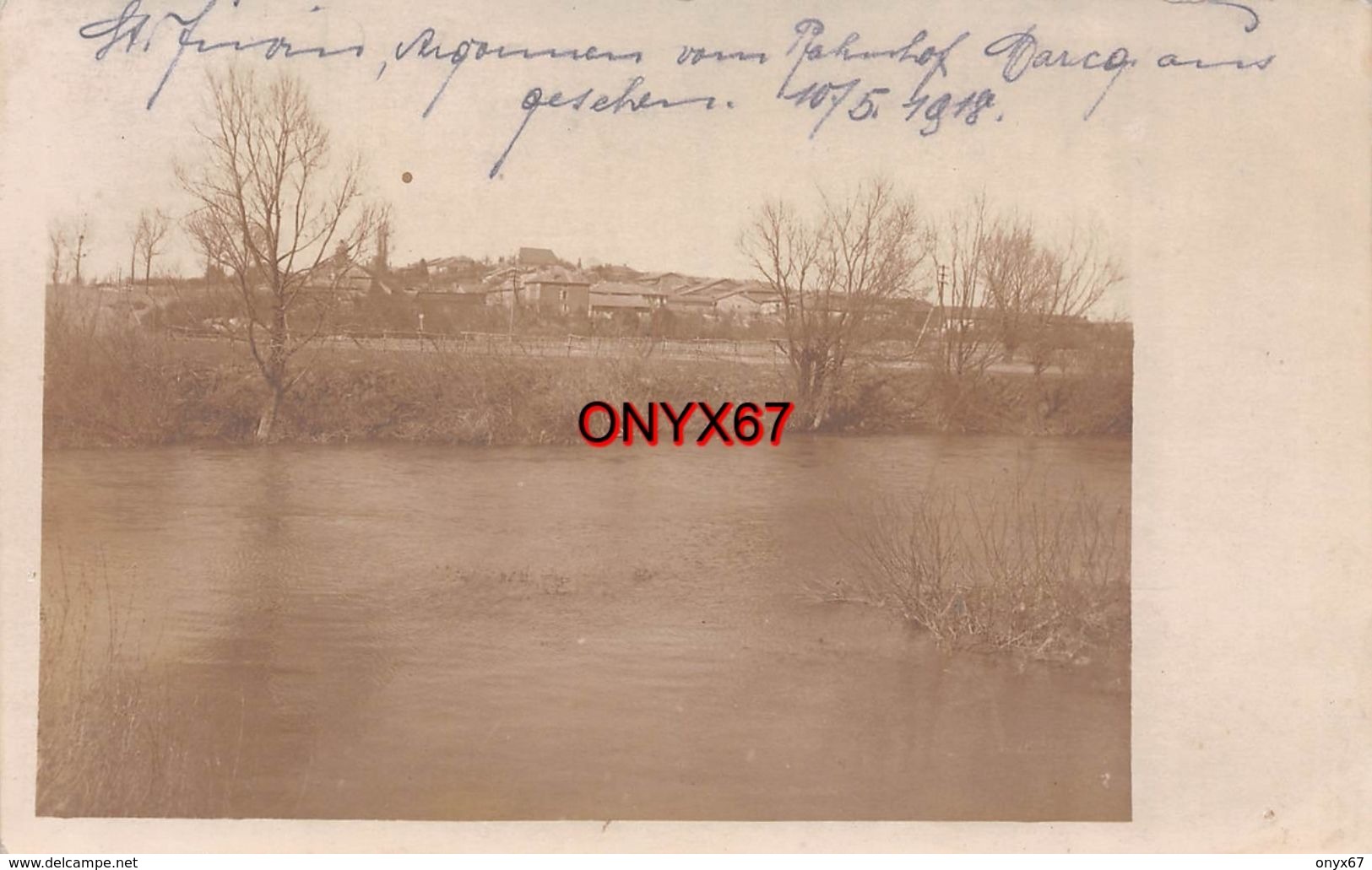 Carte Postale Photo Militaire Allemand SAINT-JUVIN (Ardennes-Argonne-Argonnen) Vue Du Village-Guerre-Krieg-14/18 - Autres & Non Classés