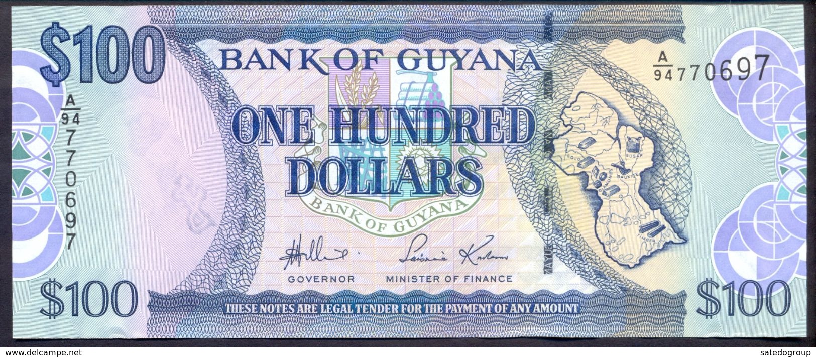 Guyana 100 Dollars 2005 UNC P-36a - Guyana