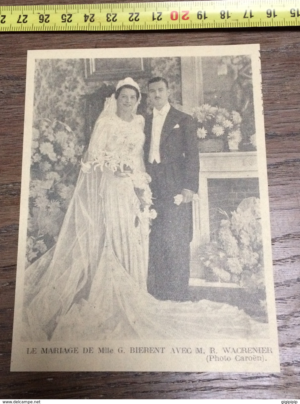 ANNEES 30 AVIS DE MARIAGE BIERENT WACRENIER - Colecciones