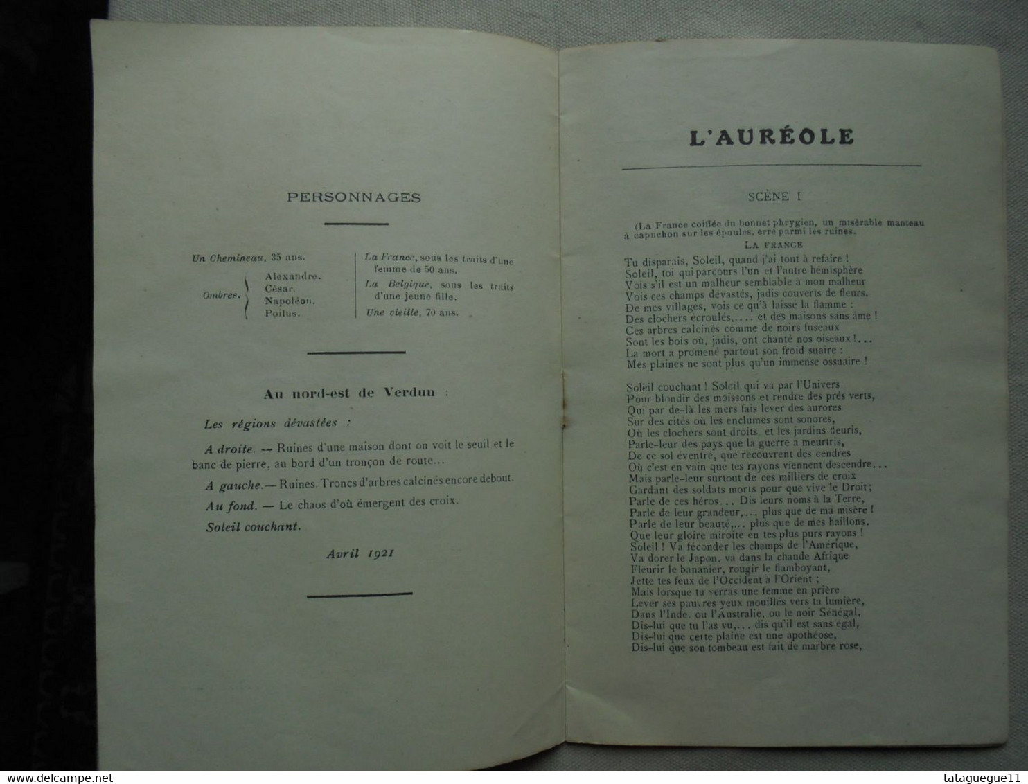 Ancien - Livret L'Auréole Pièce En 1 Acte En Vers De P. De Lagor (Dédicacé) 1921 - French Authors