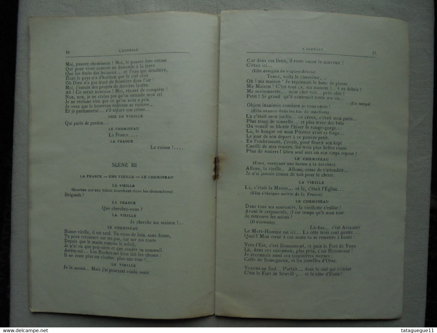 Ancien - Livret L'Auréole Pièce en 1 acte en vers de P. de Lagor (Dédicacé) 1921