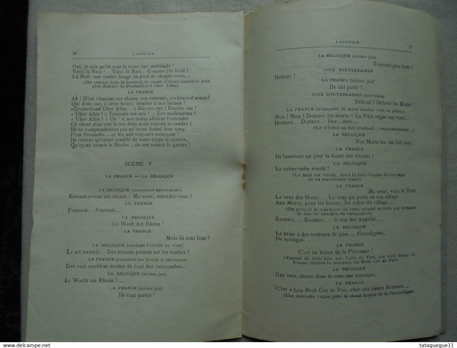 Ancien - Livret L'Auréole Pièce en 1 acte en vers de P. de Lagor (Dédicacé) 1921