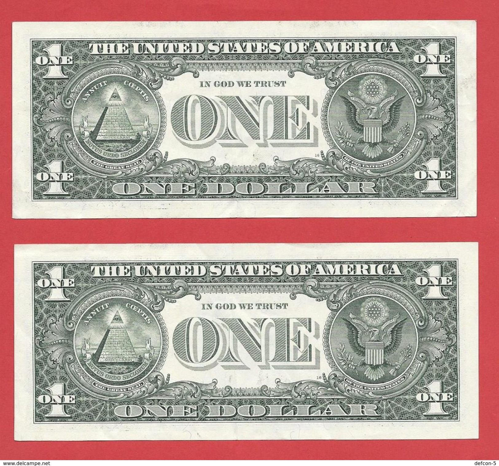 2x STARNOTE ° 1 US-Dollar 2013 ° 3.200.000 RunSize ° Guter Zustand ° F04831930 > 931* Fortlfd. ($024-01) - Abarten