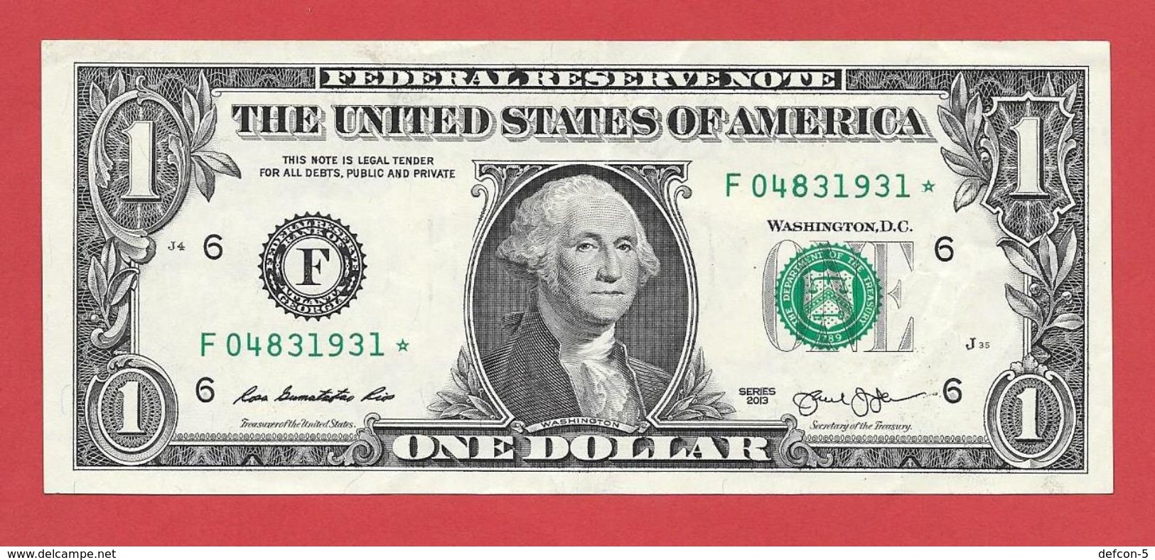 2x STARNOTE ° 1 US-Dollar 2013 ° 3.200.000 RunSize ° Guter Zustand ° F04831930 > 931* Fortlfd. ($024-01) - Abarten