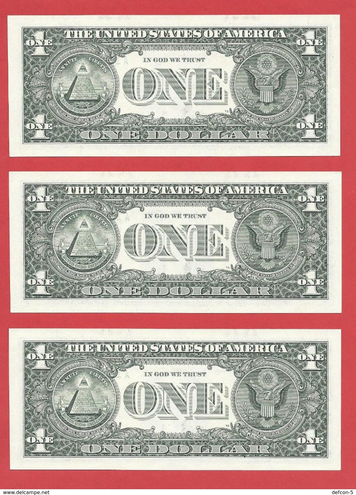 3x STARNOTE ° 1 US-Dollar 2009 ° 1.920.000 RunSize ° Sehr Guter Zust. ° A10739486 > 488* Fortlfd. ($026-01) RAR - Errori