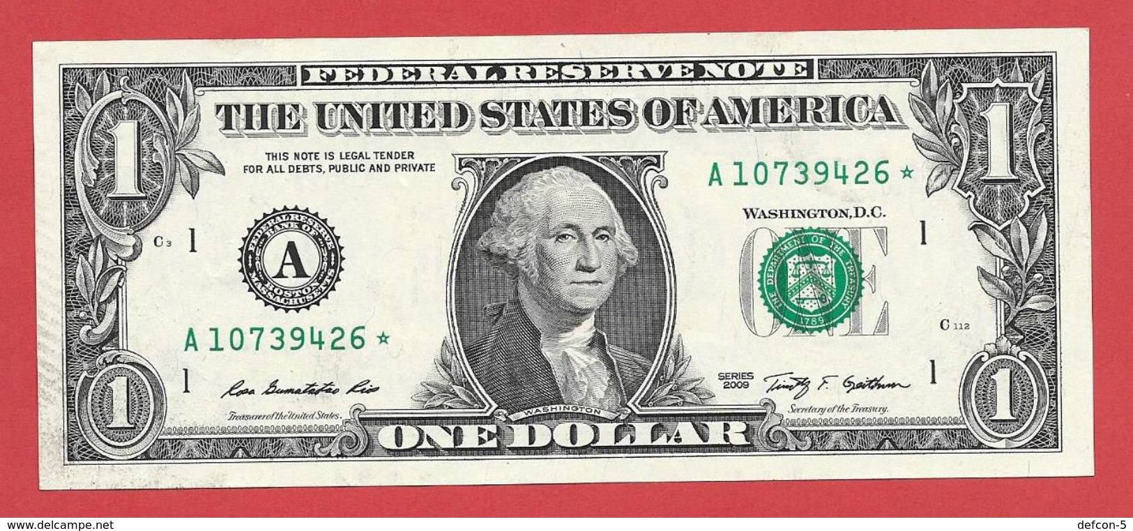 3x STARNOTE ° 1 US-Dollar 2009 ° 1.920.000 RunSize ° Sehr Guter Zust. ° A10739425 > 427* Fortlfd. ($027-01) - RAR - Abarten