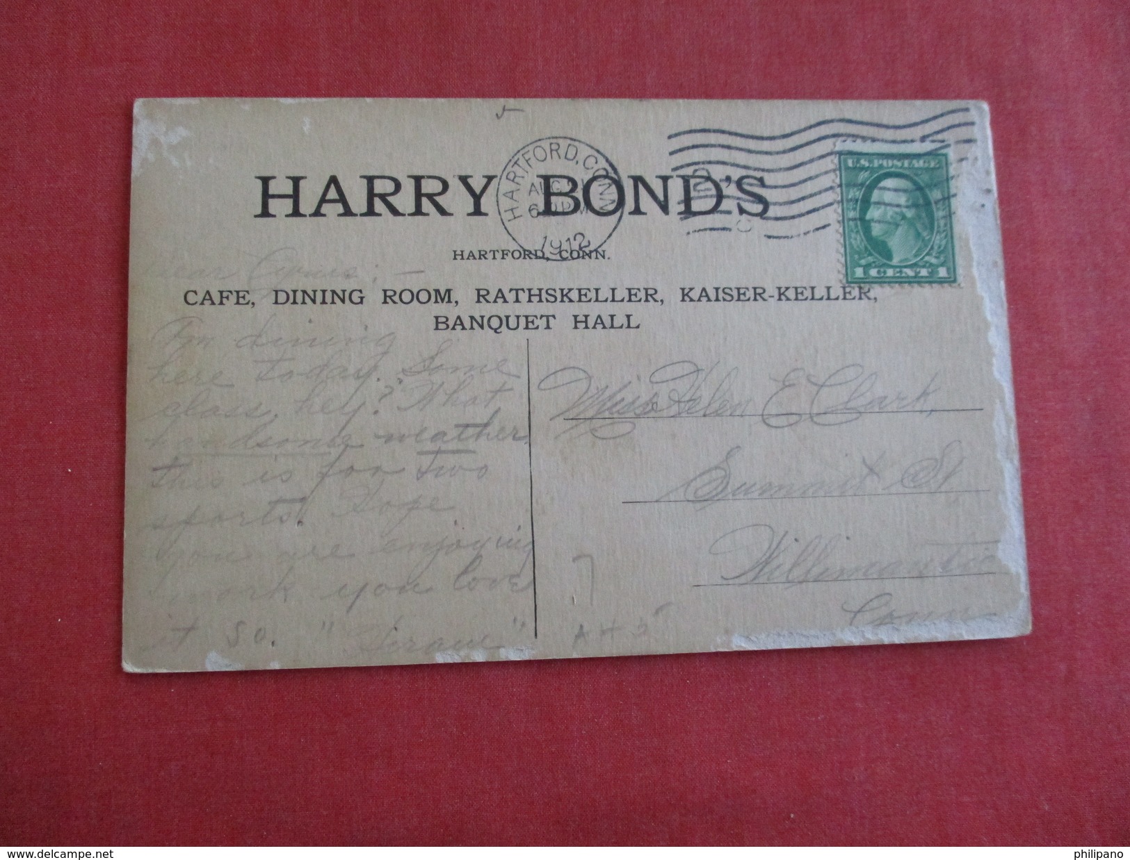 Harry Bonds  Banquet Hall Connecticut > Hartford  === Ref 2783 - Hartford