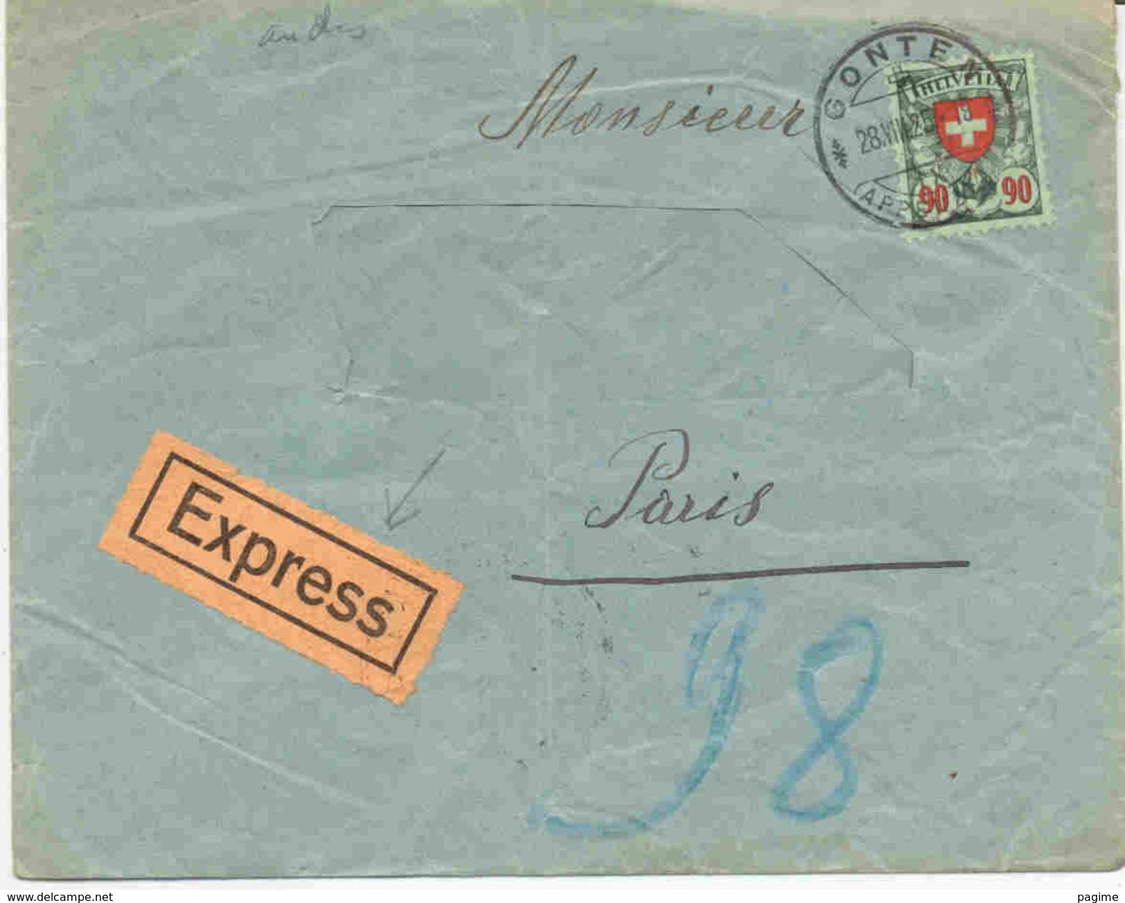 Lettre Exprès De Suisse (adresse Découpée) - Lettres & Documents