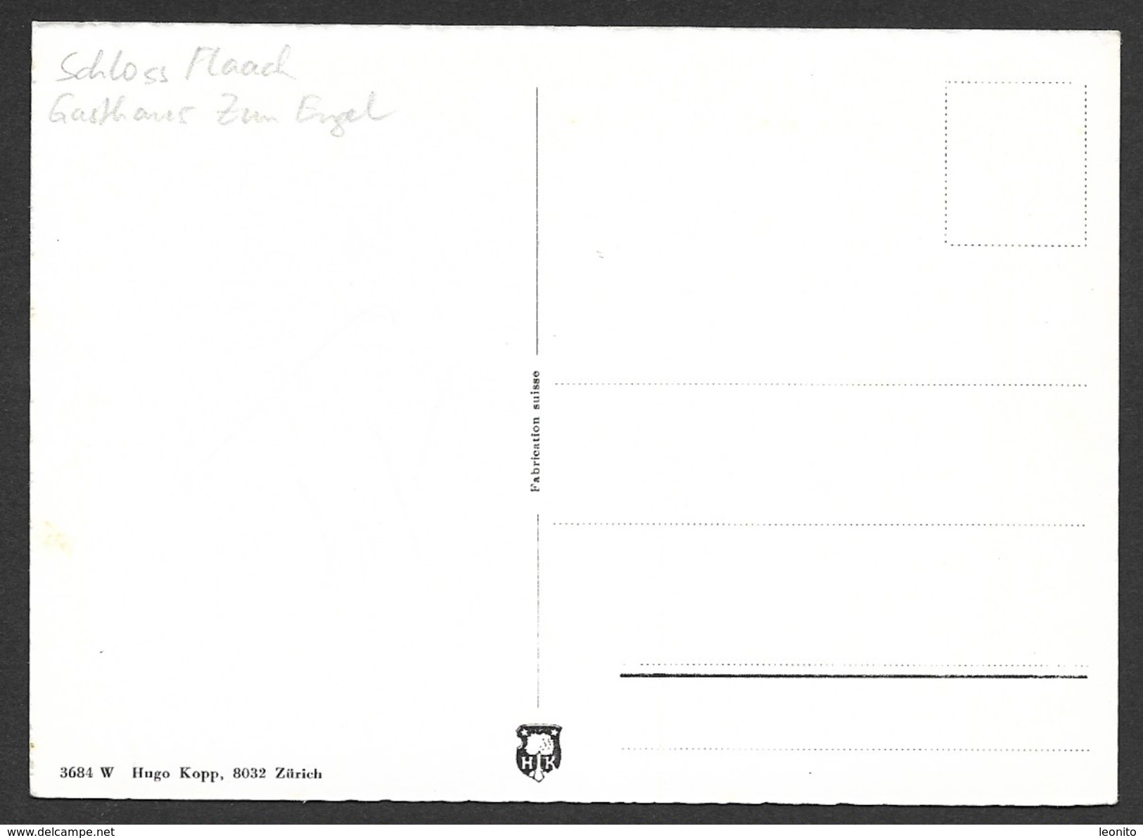 FLAACH ZH Andelfingen Schloss Gasthaus Restaurant ZUM ENGEL Ca. 1960 - Andelfingen