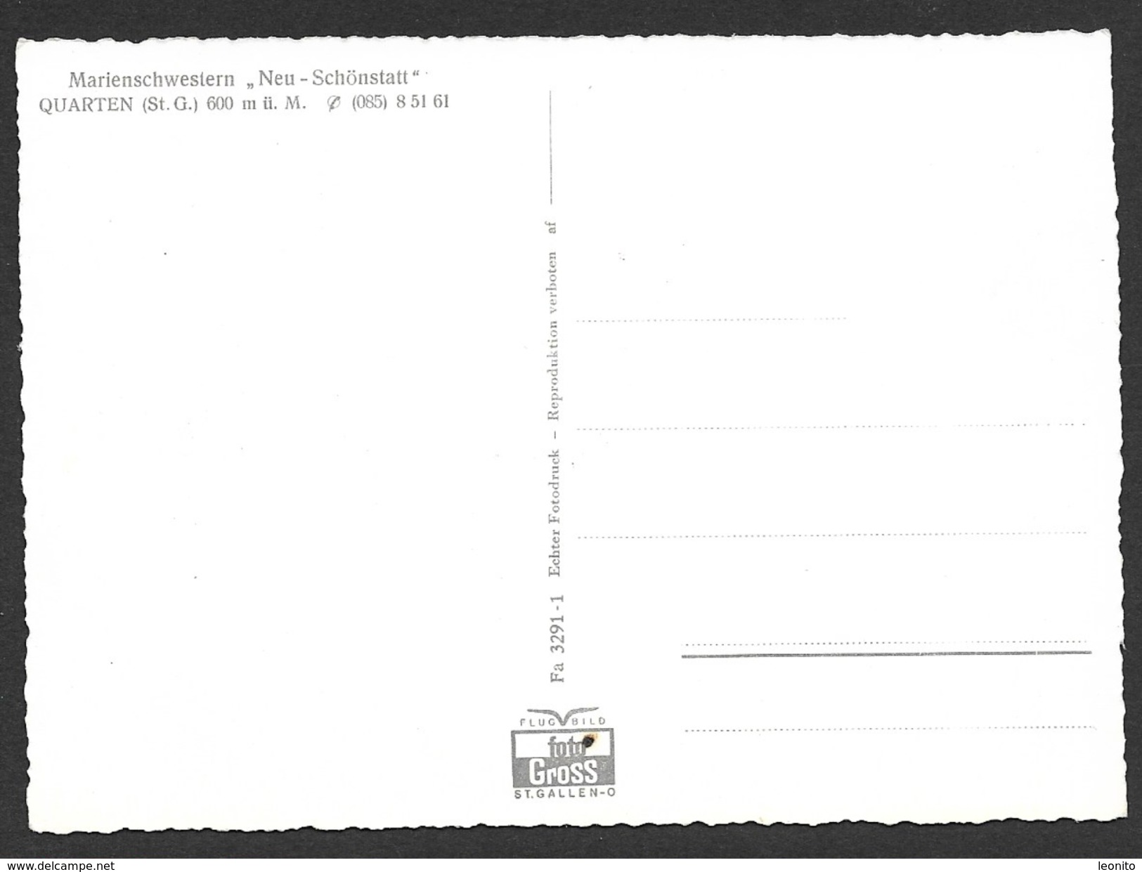 QUARTEN SG Walensee Murg Flugaufnahme Marienschwestern Neu-Schönstatt Ca. 1960 - Quarten