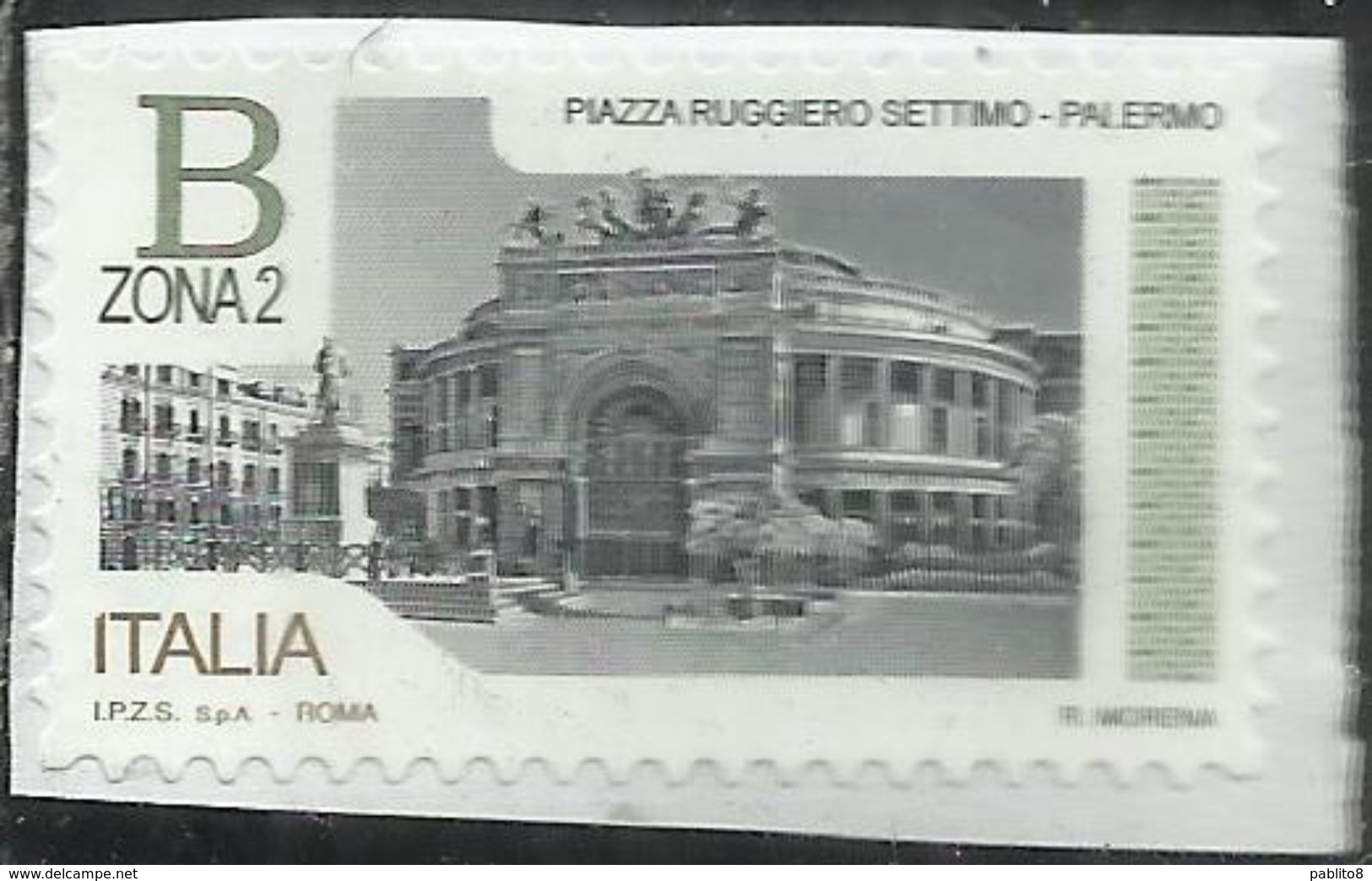 REPUBBLICA ITALY REPUBLIC 2016 PIAZZE D'ITALIA PIAZZA RUGGIERO SETTIMO PALERMO B ZONA 2 MNH - 2011-20: Mint/hinged