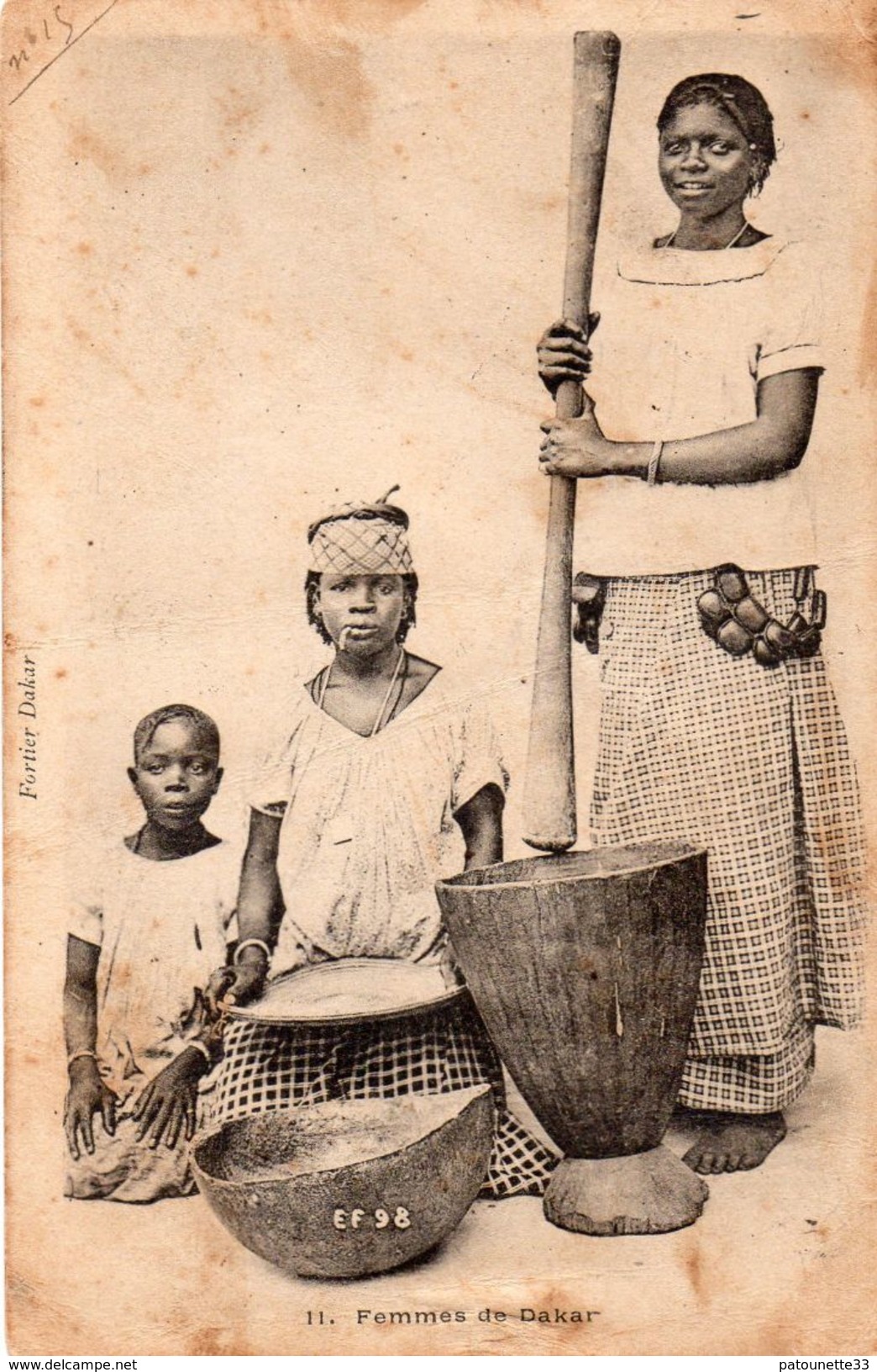 AFRIQUE OCCIDENTALE FRANCAISE SENEGAL FEMME DE DAKAR CARTE PRECURSEUR TIMBREE 1902 - Sénégal