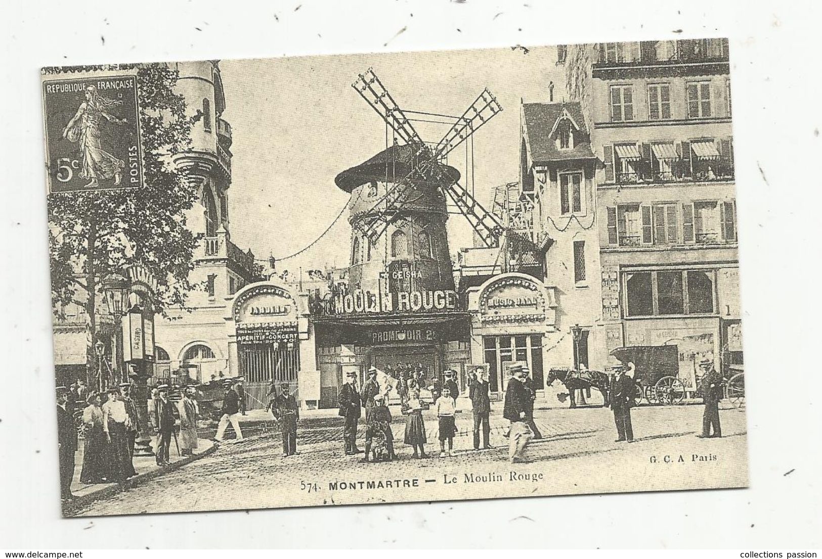 Reproduction D'une Cp , Spectacle , Montmartre , LE MOULIN ROUGE , Paris, Cartes D'autrefois - Kabarett