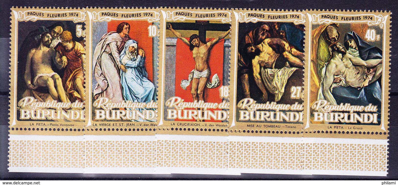 BURUNDI, COB  610/4  ** MNH. TABLEAUX, RELIGION (4Z220) - Ungebraucht